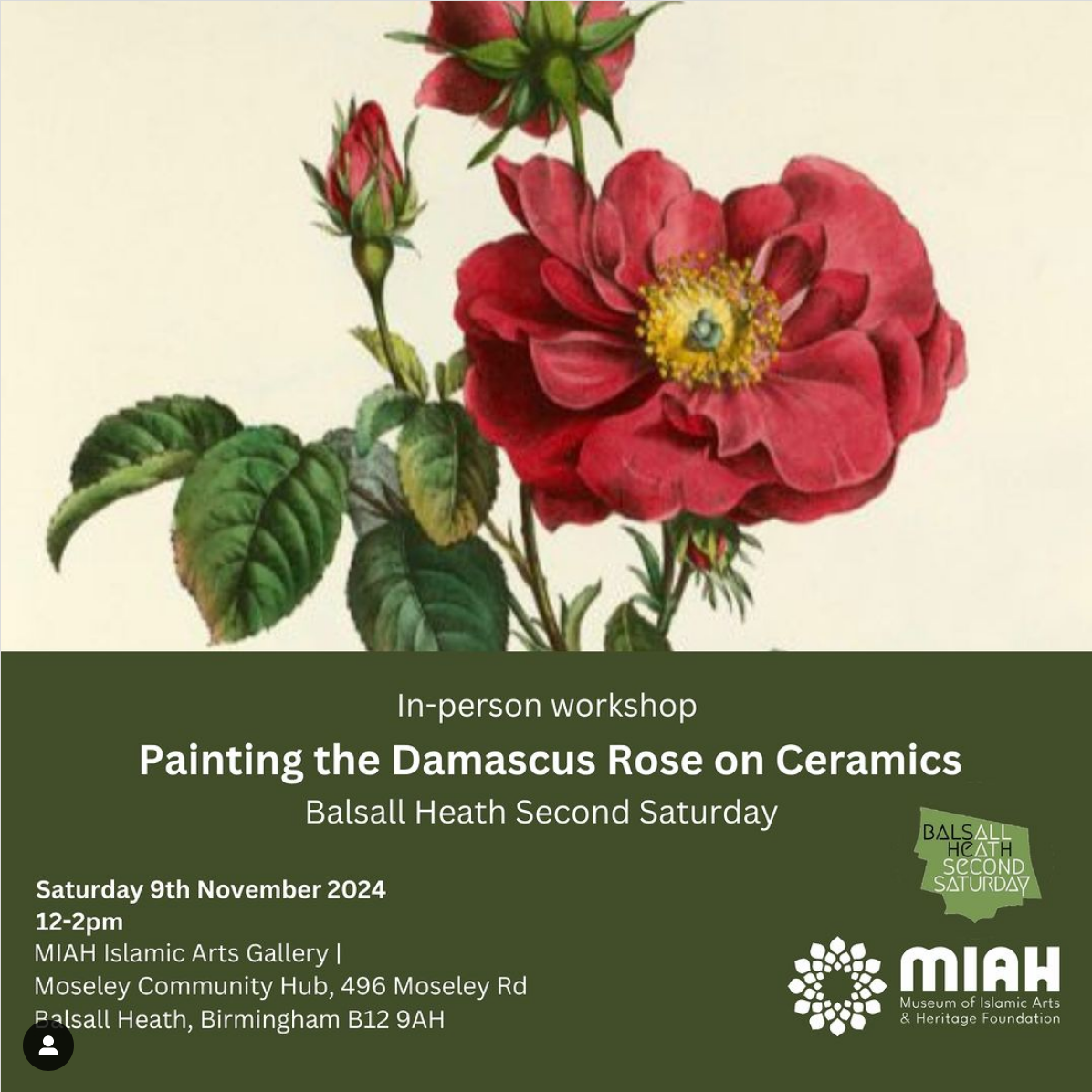 Painting the Damascus Rose on Ceramics